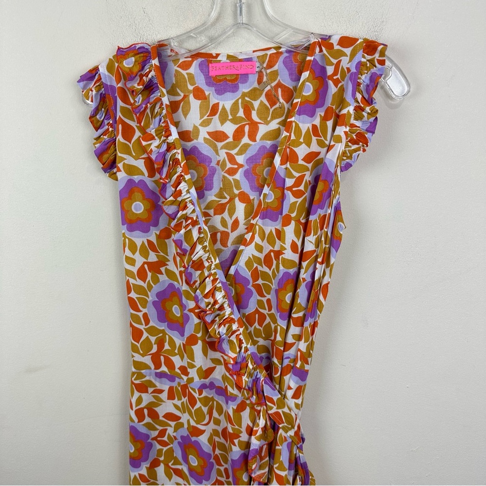 FEATHER & FIND FLORAL PRINTED RUFFLE WRAP MAXI DRESS - Picture 9 of 15